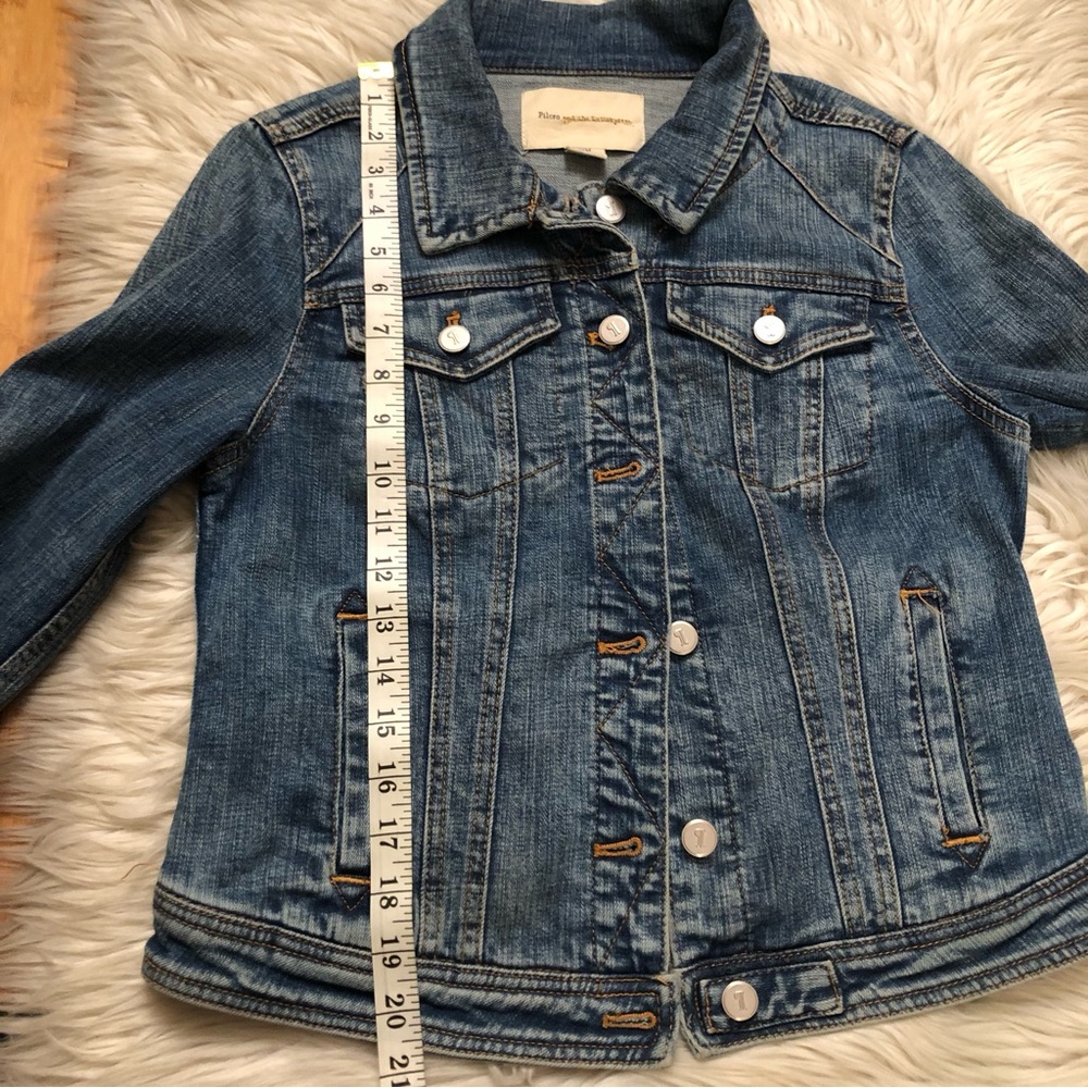 Pilcro Anthropologie Classic Button Down Blue Jean Denim Jacket size M - Picture 16 of 16